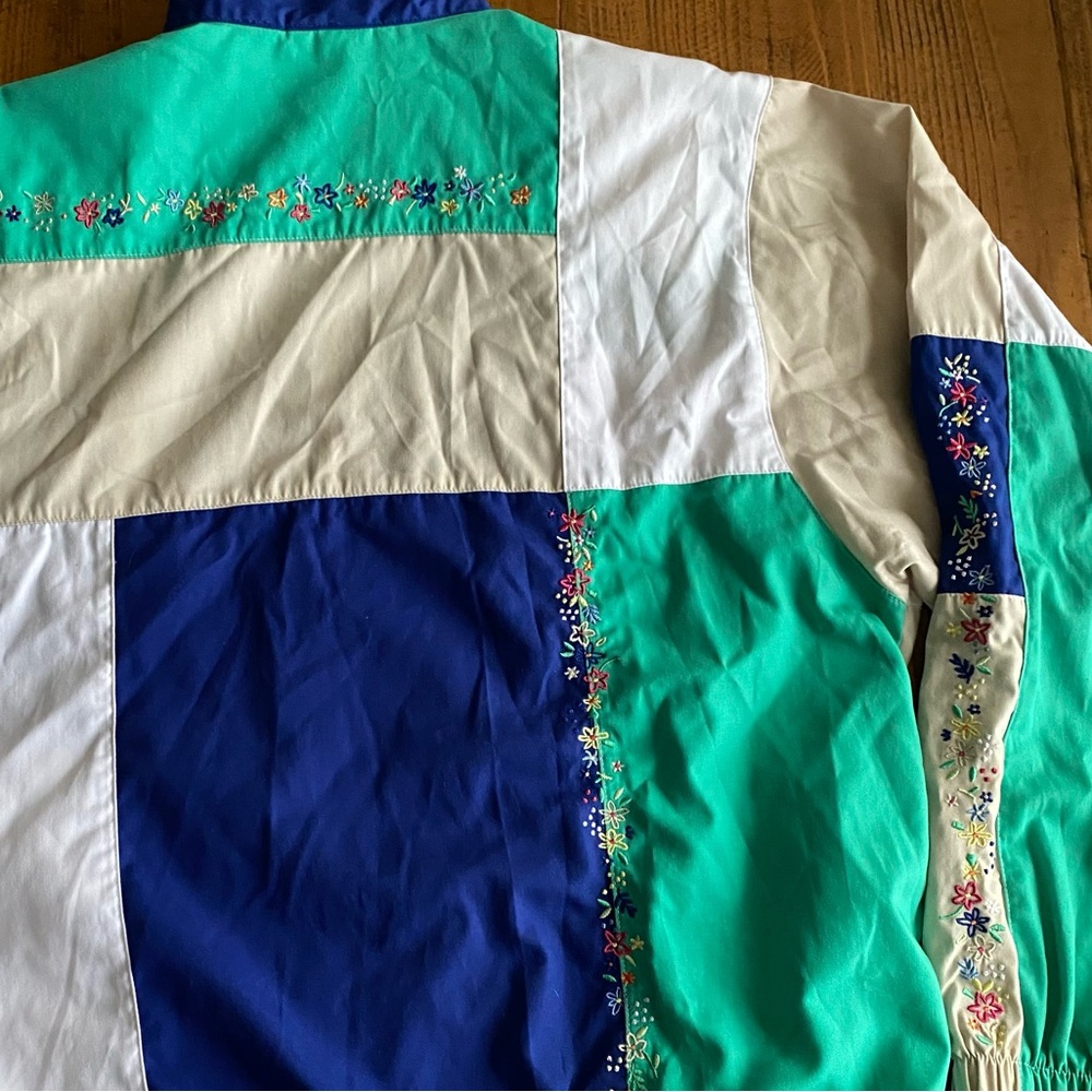 Vintage Tracksuit Patchwork Jacket With Embroider… - image 7